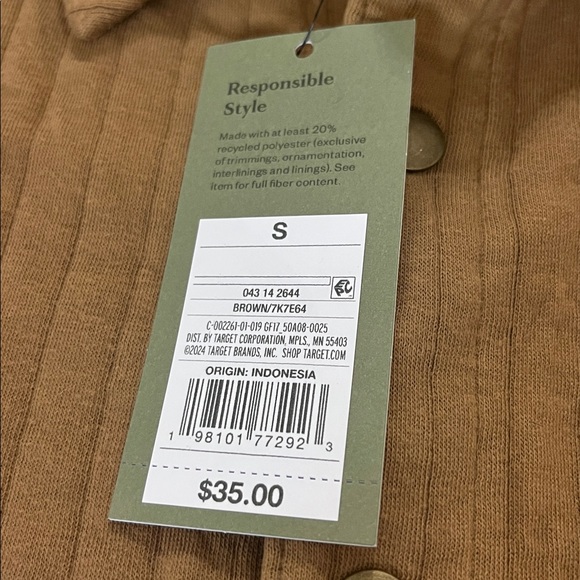 NWT Goodfellow & Co Men's Quilted Snap Button Shirt Jacket Brown Size S - Picture 6 of 7